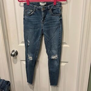 Pistola Distressed Skinny Fit Dark Wash Denim Jeans!